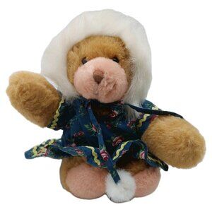 Ace Alaska Plush Teddy Bear Wearing Blue Coat 7" Sitting Stuffed Animal